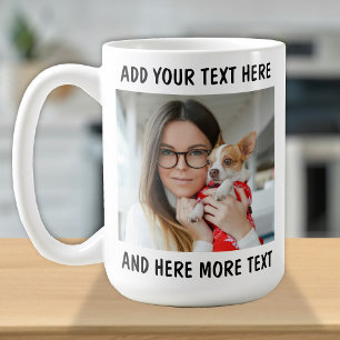 Benutzerdefiniertes Foto und Text oder Name Kaffeetasse