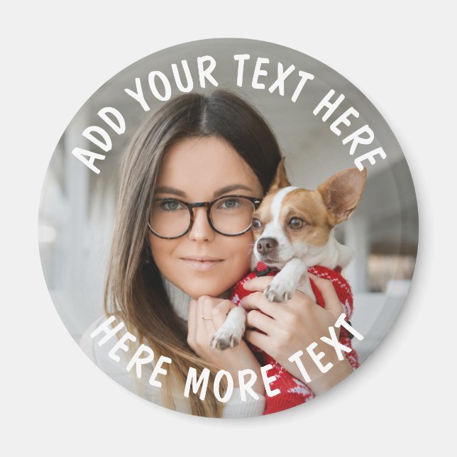 Benutzerdefiniertes Foto und Text oder Name Magnet (Vorne)