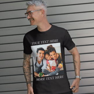 Benutzerdefiniertes Foto und Text oder Name T-Shirt