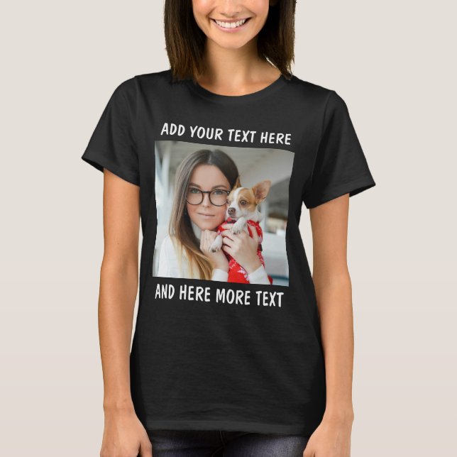 Benutzerdefiniertes Foto und Text oder Name T-Shirt (Vorderseite)