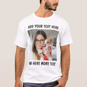 Benutzerdefiniertes Foto und Text oder Name T-Shirt