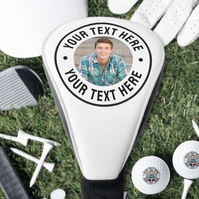 Benutzerdefiniertes Foto und Text personalisiert Golf Headcover (Create your Own Photo Golf Head Cover )