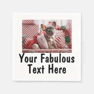 Benutzerdefiniertes Foto und Text Serviette