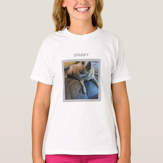Benutzerdefiniertes Foto und Text T-Shirt (Vorderseite)