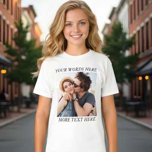 Benutzerdefiniertes Foto- und Text-T-Shirt T-Shirt