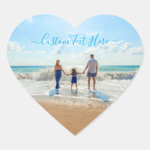 Benutzerdefiniertes Foto- und Textaufkleber - Desi Herz-Aufkleber