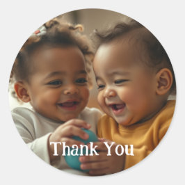 Benutzerdefiniertes Foto und Textaufkleber Runder Aufkleber