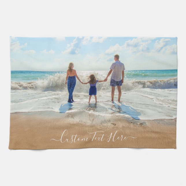 Benutzerdefiniertes Foto und Textentwurf Beste Fam Geschirrtuch (Horizontal)