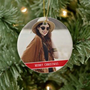 Benutzerdefiniertes Foto und Weihnachten Keramik Ornament