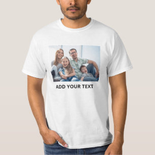Benutzerdefiniertes Foto und Weißer Text T-Shirt
