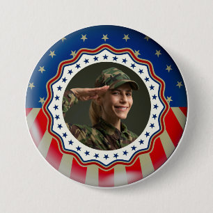 Benutzerdefiniertes Foto USA-Militär - Veteranenta Button