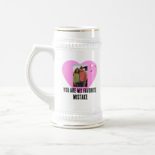 Benutzerdefiniertes Foto Valentinstag Herz Liebesd Bierglas
