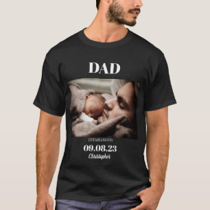 Benutzerdefiniertes Foto Vater etabliertes Kind Ge T-Shirt