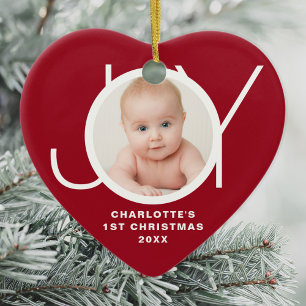 Benutzerdefiniertes Foto vom ersten Weihnachten de Keramik Ornament