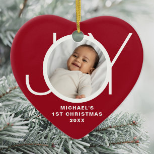 Benutzerdefiniertes Foto vom ersten Weihnachten de Keramik Ornament