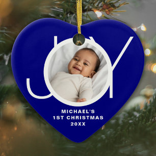 Benutzerdefiniertes Foto vom ersten Weihnachten de Keramik Ornament