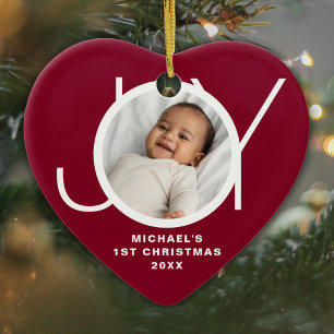Benutzerdefiniertes Foto vom ersten Weihnachten de Keramik Ornament
