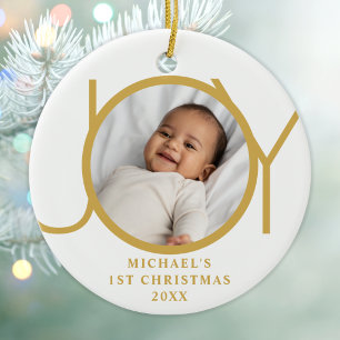 Benutzerdefiniertes Foto vom ersten Weihnachten de Keramik Ornament