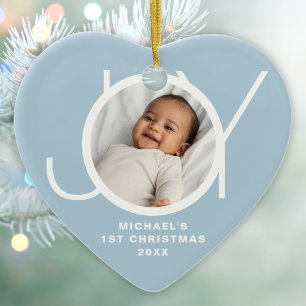 Benutzerdefiniertes Foto vom ersten Weihnachten de Keramik Ornament