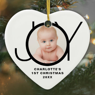 Benutzerdefiniertes Foto vom ersten Weihnachten de Keramik Ornament