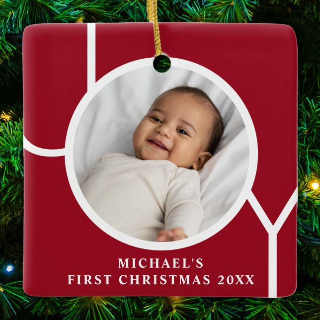 Benutzerdefiniertes Foto vom ersten Weihnachten de Keramikornament (Von Creator hochgeladen)