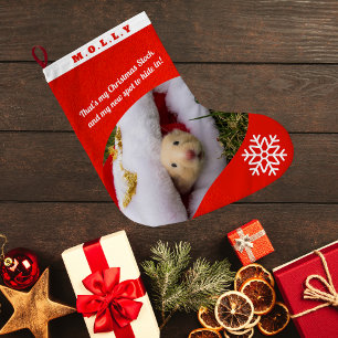 Benutzerdefiniertes Foto vom Haustier-Hamster für Großer Weihnachtsstrumpf