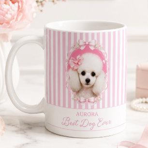 Benutzerdefiniertes Foto von Pink Coquette Hund Kaffeetasse