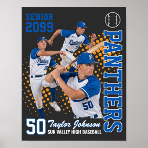 Benutzerdefiniertes Foto von Senior Baseballspiele Poster