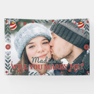Benutzerdefiniertes Foto Weihnachten Heiratsantrag Banner