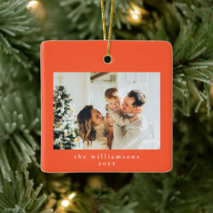 Benutzerdefiniertes Foto Weihnachten Persimone Ein Keramikornament