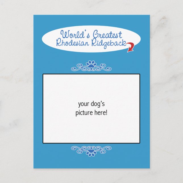 Benutzerdefiniertes Foto! weltbest Rhodesian Ridge Postkarte (Vorderseite)
