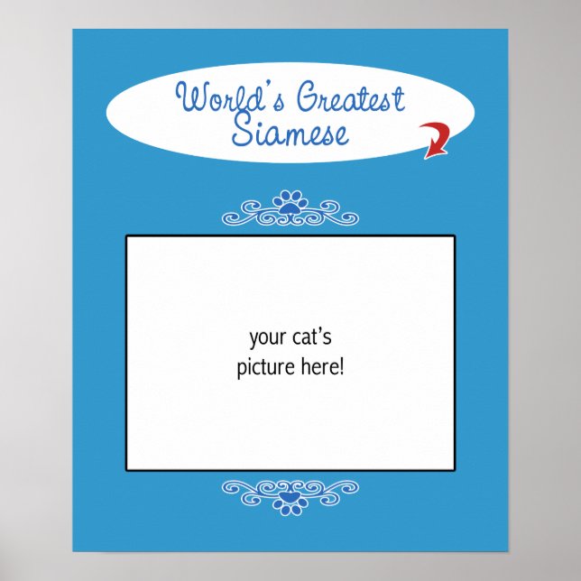 Benutzerdefiniertes Foto! Weltbestes Siamesen Poster (Vorne)
