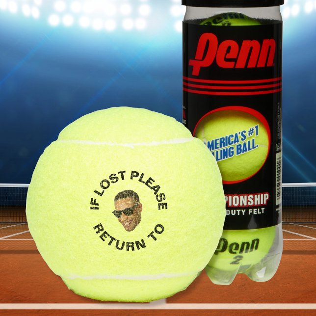 Benutzerdefiniertes Foto, wenn Sie verloren haben, Tennisbälle (Custom Photo If Lost Please Return To Funny Tennis Balls
)