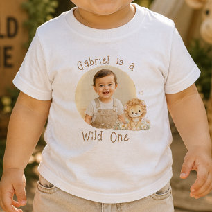 Benutzerdefiniertes Foto Wild One Erster Geburtsta Baby T-shirt