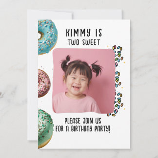 Benutzerdefiniertes Foto Zwei Niedliche 2. Geburts Einladung