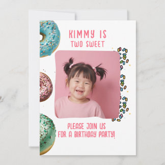 Benutzerdefiniertes Foto Zwei Niedliche 2. Geburts Einladung