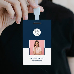 Benutzerdefiniertes Fotoabzeichen, Barcode, Logo,  Ausweis