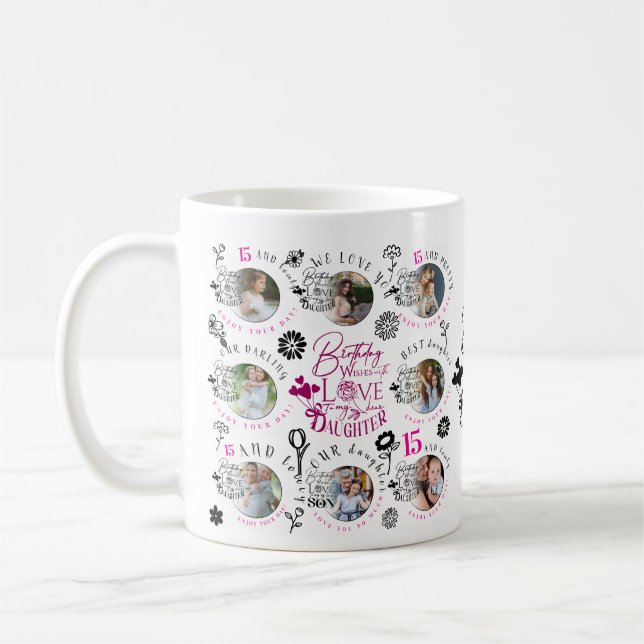 Benutzerdefiniertes Fotodesign zum Geburtstag der  Kaffeetasse (Links)