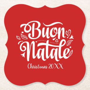 Benutzerdefiniertes Frohe Weihnachten Italienische Untersetzer