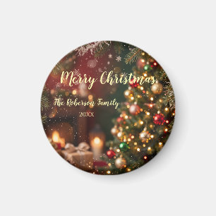 Benutzerdefiniertes Frohe Weihnachten Kamin Gemütl Magnet