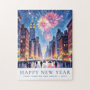 Benutzerdefiniertes Frohes Neues Jahr New York Cit Puzzle