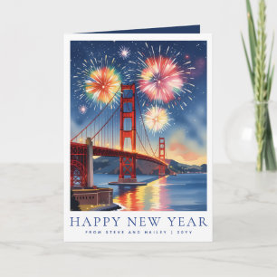 Benutzerdefiniertes Frohes Neues Jahr San Francisc Feiertagskarte