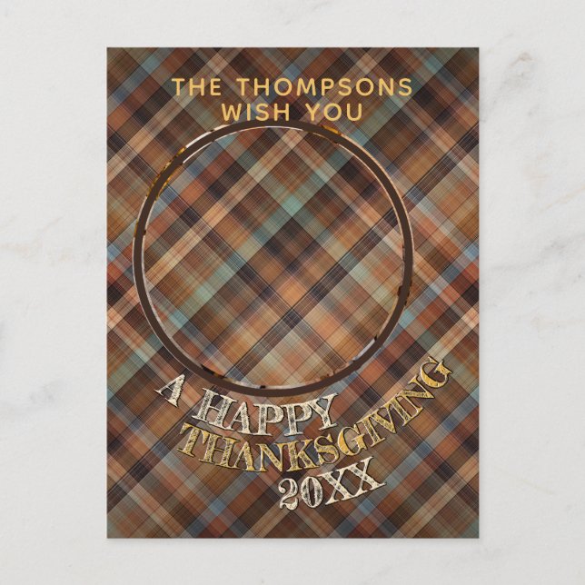 Benutzerdefiniertes fröhliches Niedliches Erntedan Postkarte (Vorderseite)