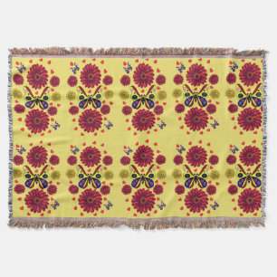 Benutzerdefiniertes Frühlings-Schmetterling-Blumen Decke