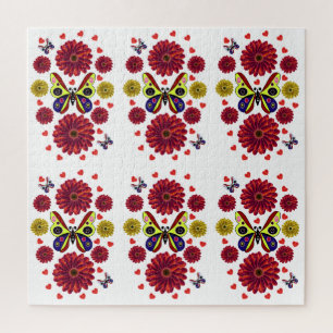 Benutzerdefiniertes Frühlings-Schmetterling-Blumen Puzzle