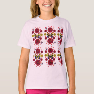 Benutzerdefiniertes Frühlings-Schmetterling-Blumen T-Shirt
