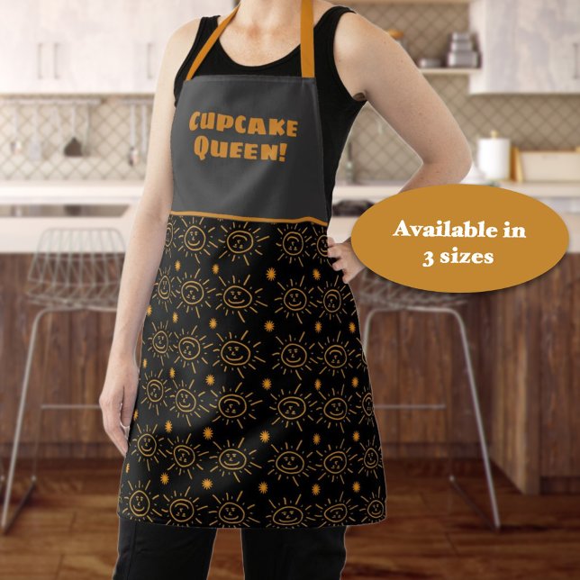 Benutzerdefiniertes Fun Orange Handgezeichnetes So Schürze (Where given as a gift or personalized for you, this sunshine aprons offers a lot of smiles. )