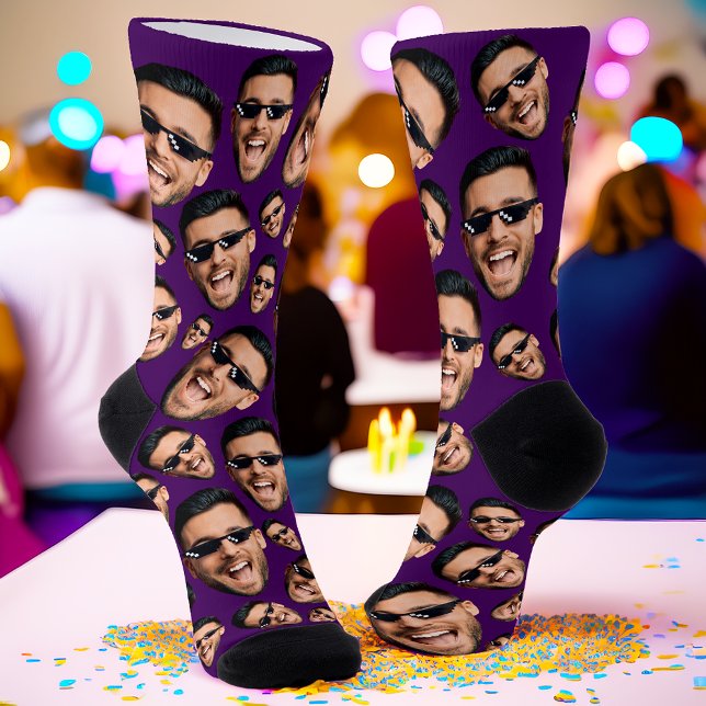 Benutzerdefiniertes Funny Face Foto All Over Print Socken (Von Creator hochgeladen)