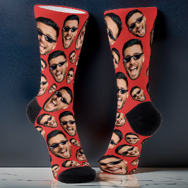 Benutzerdefiniertes Funny Funny Face Foto überall Socken