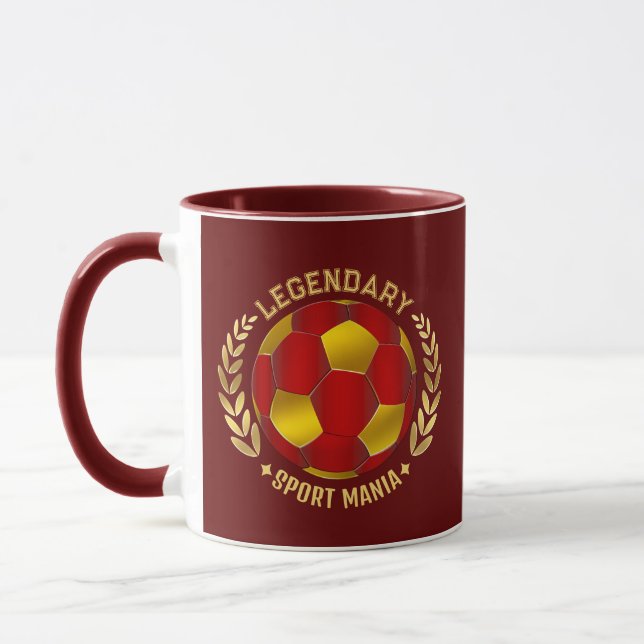 Benutzerdefiniertes Fußball-Logo für Männer Tasse (Links)